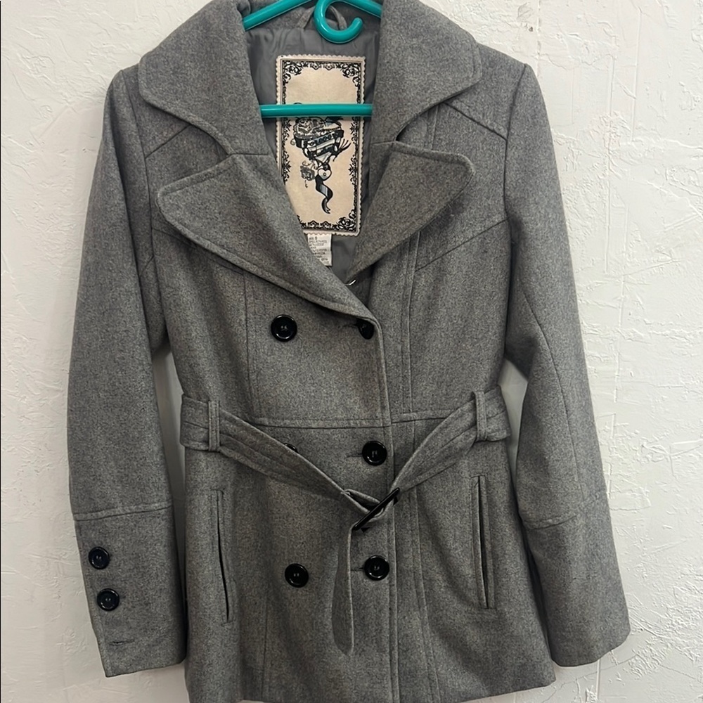 Gray Women's Belted Coat